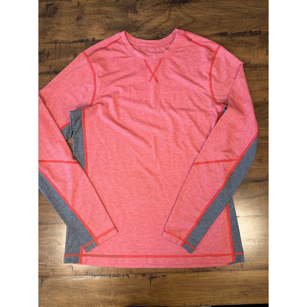 Lululemon Mens Metal Vent Tech Long Sleeve Shirt Red Grey Heathered Running LG L